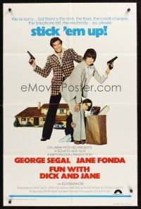4z338 FUN WITH DICK & JANE int'l 1sh '77 George Segal & Jane Fonda making ends meet!