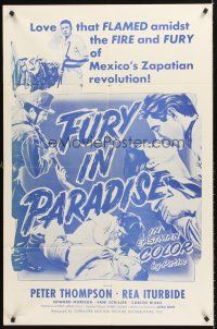 4z340 FURY IN PARADISE military 1sh R60s Edward Noriega, love flamed amidst Mexico's revolution!