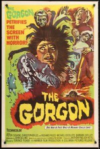 4z373 GORGON 1sh '64 she had a face only a mummy could love, petrifies the screen with horror!