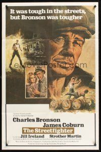 4z394 HARD TIMES int'l 1sh '75 Walter Hill, Dippel art of Charles Bronson, The Streetfighter!