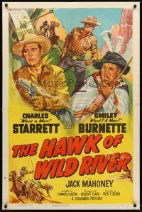 4z401 HAWK OF WILD RIVER 1sh '52 Charles Starrett, Smiley Burnette, Jock Mahoney & Clayton Moore!