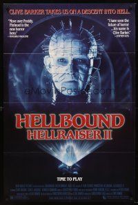 4z412 HELLBOUND: HELLRAISER II 1sh '88 Clive Barker, time to play, Pinhead!