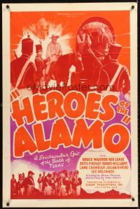 4z419 HEROES OF THE ALAMO 1sh '37 War of Independence, a spectacular epic of the birth of Texas!