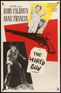 4z425 HIRED GUN 1sh '57 great art of Rory Calhoun & sexy Anne Francis!