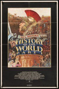 4z426 HISTORY OF THE WORLD PART I 1sh '81 artwork of Roman soldier Mel Brooks by John Alvin!