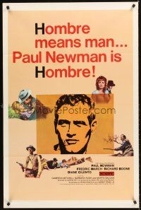 4z431 HOMBRE 1sh '66 Paul Newman, Martin Ritt, Fredric March, it means man!