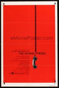 4z447 HUMAN FACTOR 1sh '80 Otto Preminger, cool art of hanging telephone by Saul Bass!
