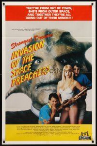 4z456 INVASION OF THE SPACE PREACHERS 1sh '90 Strangest Dreams, sexy girl & monster, Troma!