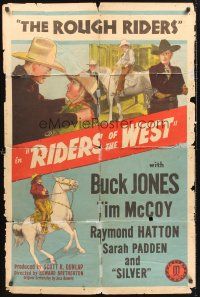 4z480 KID COURAGEOUS/RIDERS OF THE WEST 1sh '40s western action!