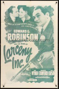 4z499 LARCENY INC. 1sh R56 Edward G. Robinson will steal the gold right out of your teeth!