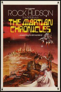 4z554 MARTIAN CHRONICLES 1sh '79 from Ray Bradbury classic, sci-fi art of Rock Hudson!