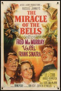 4z572 MIRACLE OF THE BELLS style A 1sh '48 art of Frank Sinatra, pretty Alida Valli & Fred MacMurray