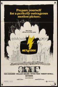 4z606 NETWORK 1sh '76 written by Paddy Cheyefsky, William Holden, Sidney Lumet classic!