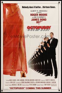 4z623 OCTOPUSSY style A advance 1sh '83 art of Roger Moore as James Bond by Daniel Gouzee!