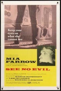 4z738 SEE NO EVIL 1sh '71 keep your eyes on what blind Mia Farrow cannot see!