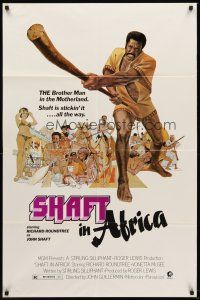 4z748 SHAFT IN AFRICA 1sh '73 art of Richard Roundtree stickin' it all the way in the Motherland!