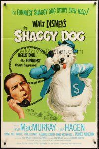 4z750 SHAGGY DOG 1sh R67 Disney, Fred MacMurray in the funniest sheep dog story ever told!