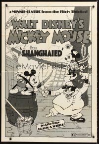 4z753 SHANGHAIED 1sh R74 cool art of Mickey Mouse dueling Pegleg Pete w/swordfish!