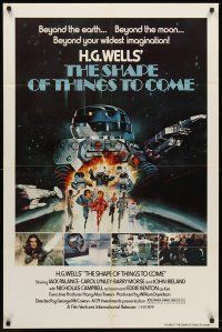 4z754 SHAPE OF THINGS TO COME 1sh '79 Jack Palance in H.G. Wells sci-fi, art of robot!