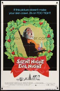 4z766 SILENT NIGHT EVIL NIGHT 1sh '75 this gruesome image will surely make your skin crawl!