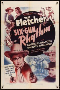 4z772 SIX-GUN RHYTHM 1sh '39 Tex Fletcher, Joan Barclay, Sam Newfield western!