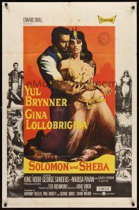 4z787 SOLOMON & SHEBA 1sh '59 Yul Brynner with hair & super sexy Gina Lollobrigida!