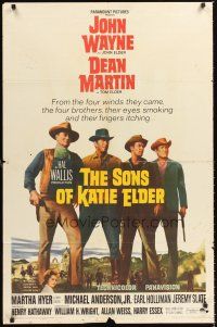 4z793 SONS OF KATIE ELDER 1sh '65 Martha Hyer, great line up of John Wayne, Dean Martin & more!