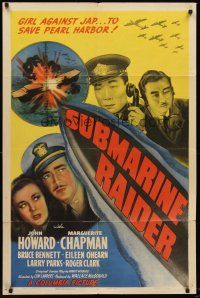 4z816 SUBMARINE RAIDER 1sh '42 Yanks heroically saving Pearl Harbor from the Japanese!