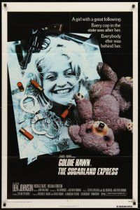 4z818 SUGARLAND EXPRESS 1sh '74 Steven Spielberg, every cop in the state is after Goldie Hawn!