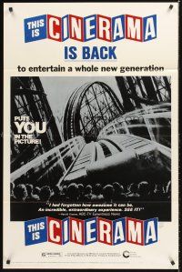 4z867 THIS IS CINERAMA 1sh R73 plunges you into a startling new world of entertainment!