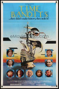 4z885 TIME BANDITS 1sh '81 John Cleese, Sean Connery, art by director Terry Gilliam!