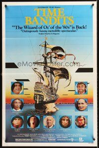 4z886 TIME BANDITS 1sh R82 John Cleese, Sean Connery, art by director Terry Gilliam!