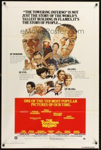 4z902 TOWERING INFERNO style B 1sh R76 Steve McQueen, Paul Newman, cool totally different art!