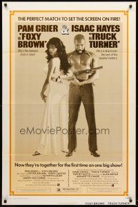 4z913 TRUCK TURNER/FOXY BROWN 1sh '74 blaxploitation double-bill, Pam Grier & Isaac Hayes!
