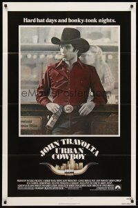 4z926 URBAN COWBOY 1sh '80 great image of John Travolta in cowboy hat with Lone Star beer!