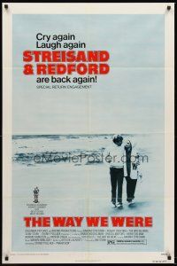 4z954 WAY WE WERE 1sh R75 Barbra Streisand & Robert Redford walk on the beach!