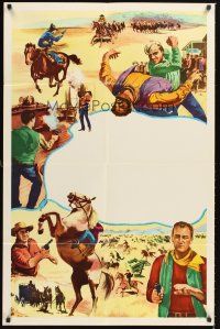 4z959 WESTERN FESTIVAL pictorial stock 1sh '60s John Wayne, James Cagney cowboy action artwork!