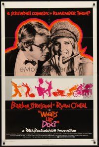 4z960 WHAT'S UP DOC style B 1sh '72 Barbra Streisand, Ryan O'Neal, directed by Peter Bogdanovich!