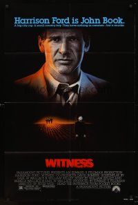 4z976 WITNESS 1sh '85 big city cop Harrison Ford in Amish country, directed by Peter Weir!