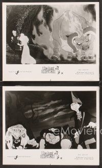 5a791 LAST UNICORN 4 8x10 stills '82 fantasy cartoon images with unicorn & giant flaming bull!