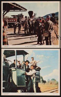 5a274 GREAT LOCOMOTIVE CHASE 3 color 8x10 stills '56 Disney, Fess Parker, Jeff Hunter, trains!