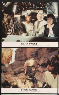 5a440 STAR WARS 8 color 8x10 stills '77 Luke, Leia, Han, Obi-Wan, Chewy, Darth Vader, George Lucas c