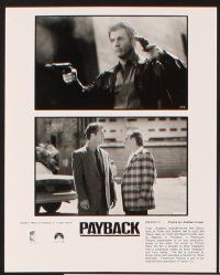5a154 PAYBACK presskit '99 get ready to root for the bad guy Mel Gibson, great close up with gun!