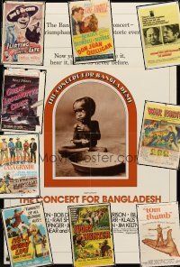 5b002 LOT OF 117 FOLDED ONE-SHEETS '38 - '02 Concert for Bangladesh, Flirting with Fate & more!