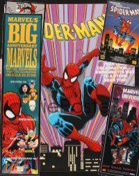 5b029 LOT OF 6 FOLDED SPIDERMAN COMIC SPECIAL POSTERS '80s-90s 30th anniversary, wedding & more!