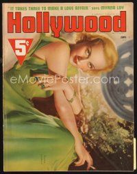 5b126 HOLLYWOOD magazine June 1938 horizontal c/u of sexiest smoking Carole Lombard!