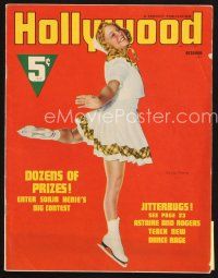 5b130 HOLLYWOOD magazine October 1938 wonderful full-length portrait of ice skater Sonja Henie!
