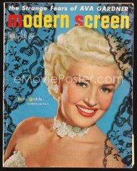 5b134 MODERN SCREEN magazine July 1950 great portrait of sexy glamorous Betty Grable!