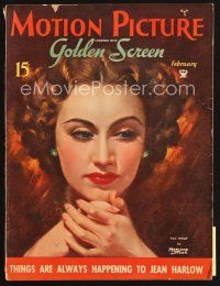 5b139 MOTION PICTURE magazine February 1935 artwork of beautiful Fay Wray by Marland Stone!