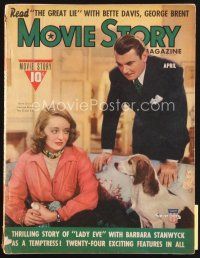 5b148 MOVIE STORY magazine April 1941 portrait of Bette Davis & George Brent in The Great Lie!